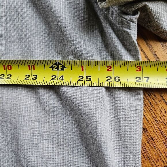 IZOD Men’s XLT Tall Button Down Shirt | 100% Cotton Gray Cream Plaid Long Sleeve - Picture 5 of 10